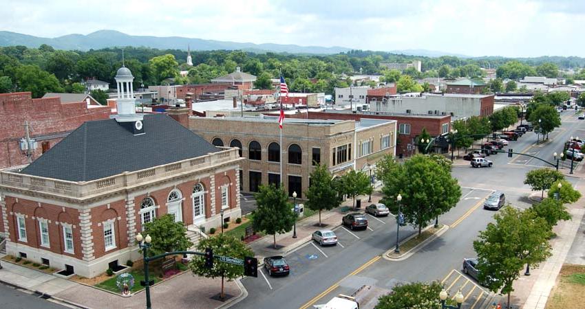 Downtown Dalton - aerial photo